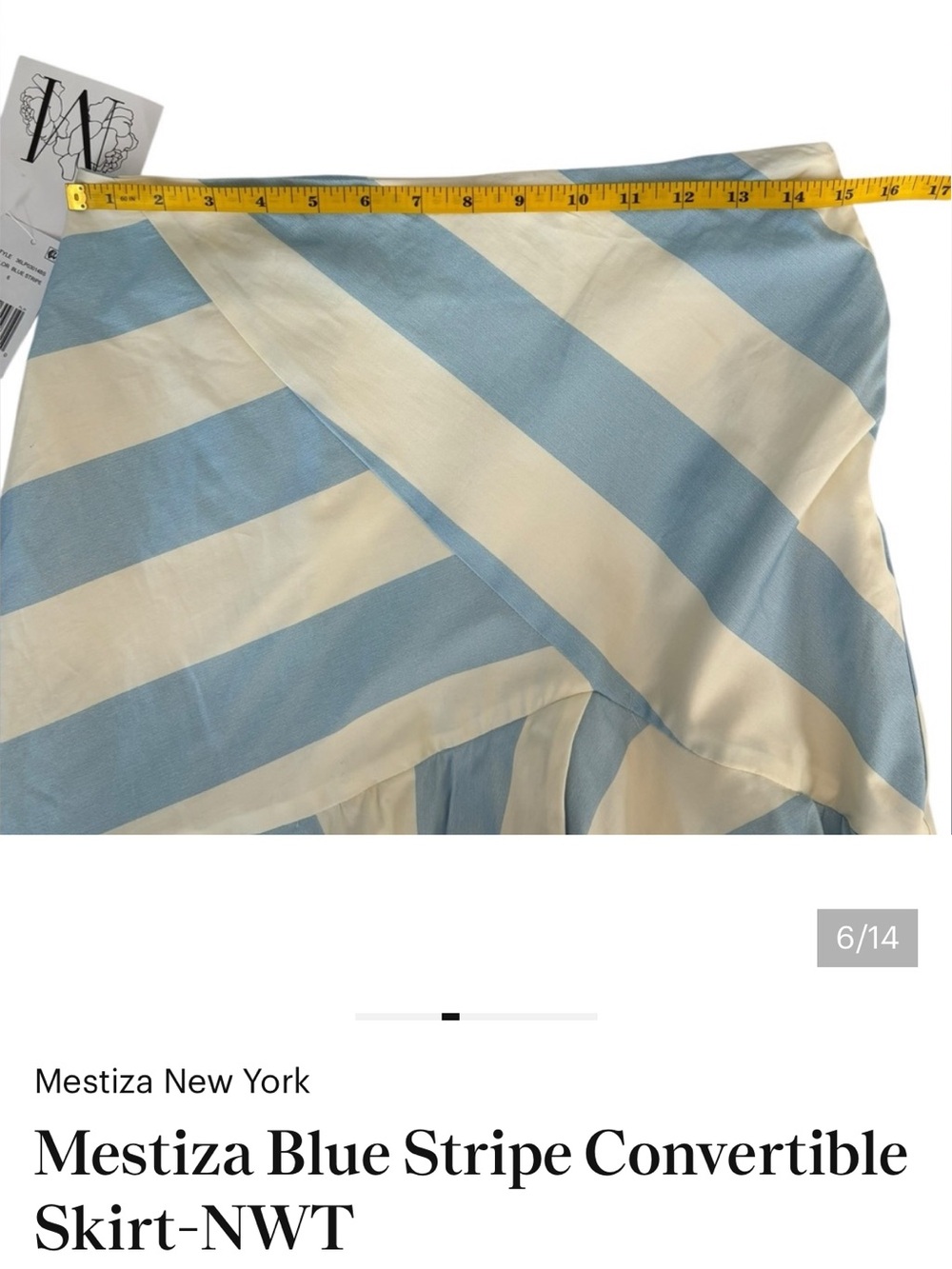Mestiza Blue Stripe Convertible Skirt-NWT - Picture 2 of 7